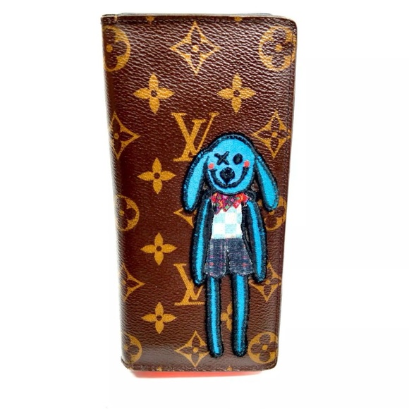 🧡💙Louis Vuitton Brazza Monogram Canvas with LV Friends Patch Wallet🧡💙 - Picture 1 of 14